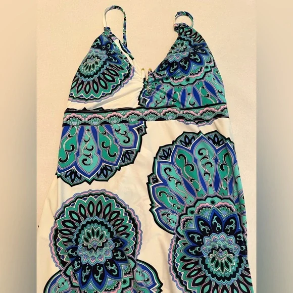 Sunshine 79 Women's Mellow Medallion Blue/Teal/White Swimsuit Coverup Size Small - Picture 5 of 12